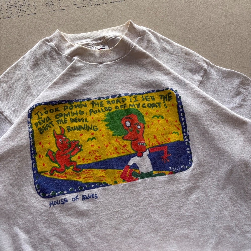 Vintage 90s House of Blues Art Promo vanghoe style shirt T-shirt - Picture 3 of 7
